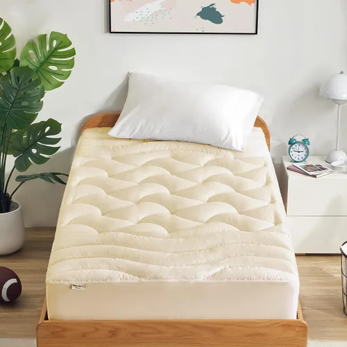 Vista 9 de SLEEP ZONE - Cubrecolchón refrescante, funda de colchón fresca, protector acolchado con zonas, transpirable y lavable, bolsillo profundo de 8-21