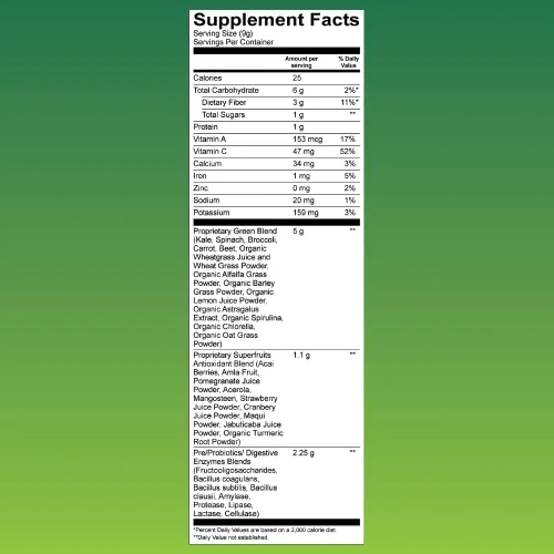 Vista 5 de Kathy Ireland Nutrition Polvo Super Greens a base de plantas, sandía, 9.5