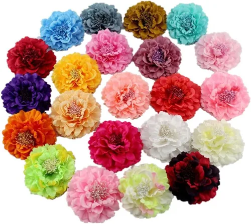 Vista 3 de Broche floral de flores de peonía para el pelo, bailarina flamenca, broche de flores