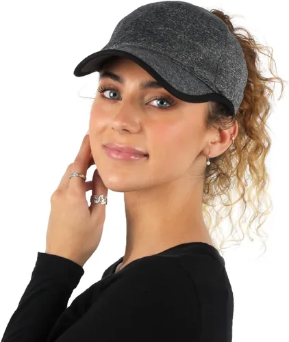 Vista 6 de Ponyflo Sombrero de cola de caballo de algodón, gorras de cola de caballo para mujer, diseñadas para todo tipo de cabello