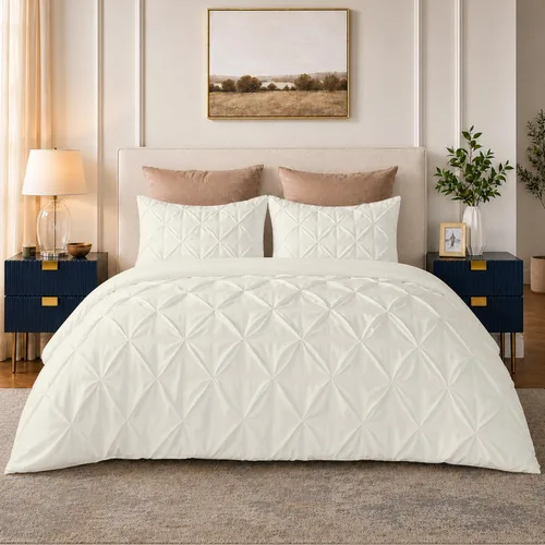 Vista 22 de SLEEP-NEST Luxuries - Funda de edredón plisada decorativa, tamaño individual/individual XL, 68 x 90 pulgadas, 3 piezas, con cierre de cremallera