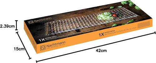 Vista 4 de Nachtmann Bossa Nova Collection - Bandeja rectangular de cristal, 16.5 pulgadas, bandeja para servir, plato para alimentos, embutidos, aperitivos