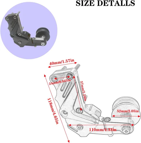 Vista 2 de Tensor de cadena universal CNC para motocicleta, accesorios modificados, regulador de aleación, herramientas automáticas de rueda rodante para moto