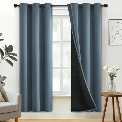 Vista 115 de SimpleHome - Cortinas opacas 100% para recámara, cortinas de ventana con ojales beige, con aislamiento térmico, cortinas de oscurecimiento