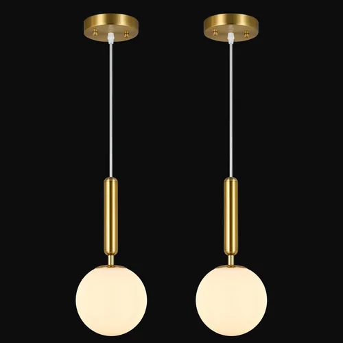 Vista 14 de Lámpara Colgante Negra Moderna Accesorio de Luz Colgante para Isla de Cocina de Mediados de Siglo con Lámpara Colgante de Globo Iluminación Colgante