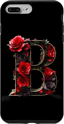 Vista 12 de B Monogram Letter Red Roses Floral Case for iPhone 17