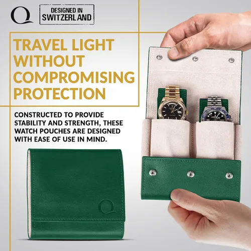 Vista 2 de Estuche para reloj y estuche para viajes Estuches portátiles de viaje Bolsa de reloj de viaje y almacenamiento Bolsa de cuero italiano Soporte