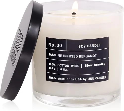Vista 34 de Lulu Candles After Dark - Teca Caoba Vela Perfumada de Soja de Lujo en Frasco Vertida a Mano en los EE.UU. Altamente Perfumada y Duradera