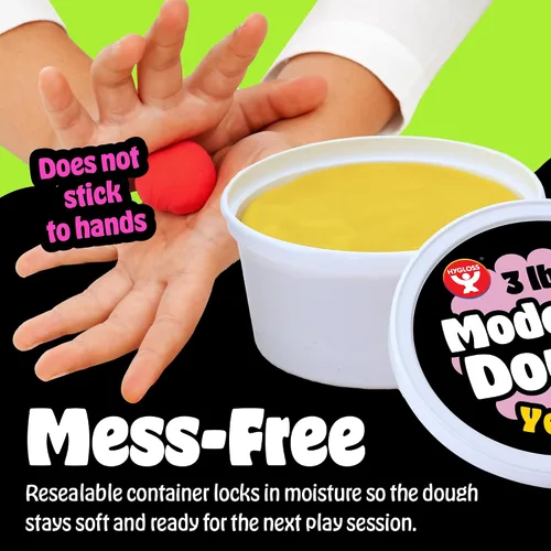 Vista 3 de Hygloss Masa de Modelado para Niños – Masa Sensorial Segura y No Tóxica para Artes y Manualidades – Tubo de 1.4 kg – Arcilla de Juego