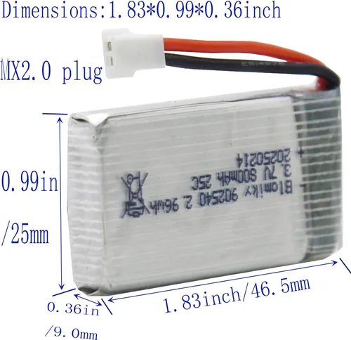 Vista 2 de Blomiky Paquete de 5 baterías Li-PO 25C MX2.0 de 3.7 V 800 mAh y caja de tablero 4 en 1 para Syma X5SW X5C-1 X5 X5C X5SC H42 T5W H5C CW4 SS40 FQ36