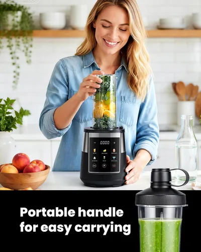 Vista 8 de GDOR Licuadora para cocina, licuadora de vidrio de 1300 W con 6 programas