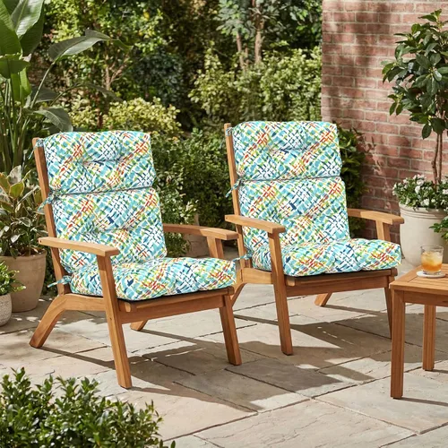 Vista 3 de Cojines para sillas de patio con respaldo alto para exteriores, cojines Adirondack para jardín, porche, hogar, oficina, uso en sillas, 44 x 22 x 4