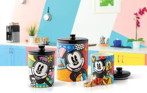 Vista 6 de Enesco 6004975 Disney by Britto Mickey Mouse - Tarro para galletas, 9.5 pulgadas, multicolor