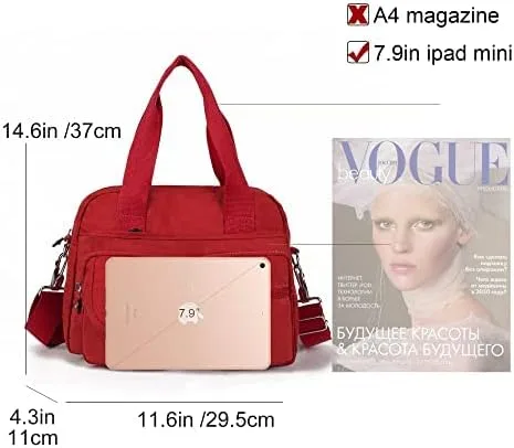 Vista 5 de Gladdon Bolsos cruzados pequeños de nailon para mujer, con múltiples bolsillos, bolsos de hombro para mujer, con correa ajustable