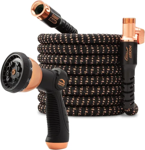 Vista 12 de Pocket Hose Copper Bullet Manguera de Jardín Expandible con Boquilla de Pulverización de Pulgar de 10 Patrones COMO SE VE EN TV 650psi 3/4 pulgadas
