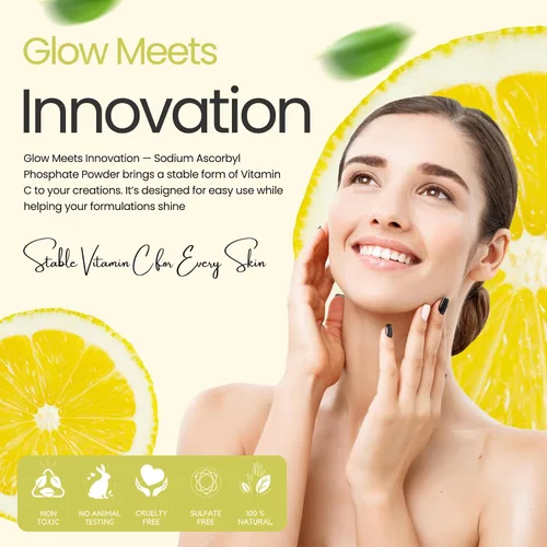 Vista 4 de Polvo SAP de fosfato de ascorbilo de sodio – Derivado estable de vitamina C, antioxidante para el cuidado de la piel DIY (1 onza/0.99 oz)