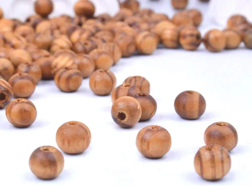 Vista 5 de BronaGrand 200 cuentas redondas de madera de 0.315 pulgadas, cuentas espaciadoras de madera natural, cuentas de madera para hacer joyas DIY