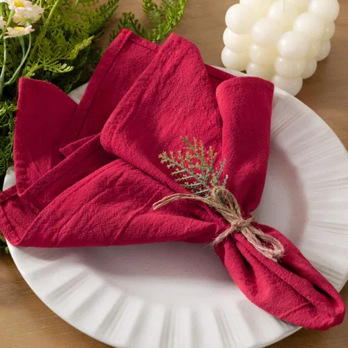 Vista 17 de Servilletas de tela de otoño, lavables, reutilizables, de lino, boda, fiesta, hogar, decoración de mesa Beige Set of 4 Bulk Cotton Napkins 17"x17