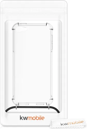 Vista 7 de kwmobile Funda cruzada compatible con Apple iPod Touch 6G / 7G (6ª y 7ª generación), funda de TPU transparente con correa para el cuello, negro