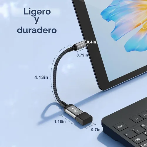 Vista 2 de YANZIE Adaptador USB C macho a USB A hembra, paquete de 2, convertidor OTG de 5 Gbps