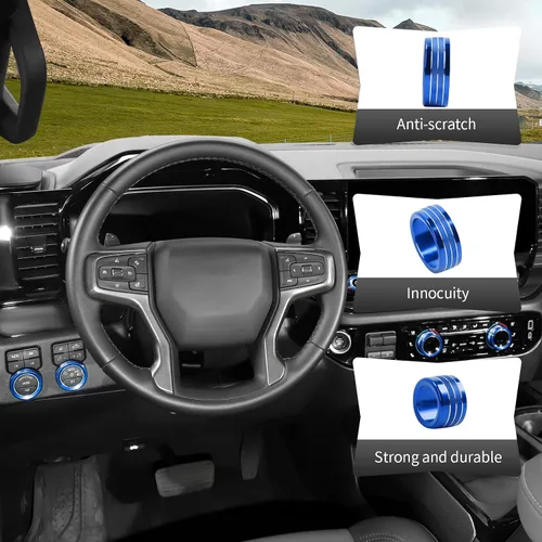 Vista 6 de CheroCar Kit de moldura de perilla de control para Chevy Silverado GMC Sierra1500 LT y superiores 2022-2025, para 2024-2025 2500HD/3500HD LT