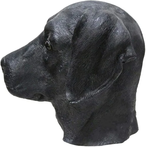 Vista 3 de Máscara de látex para perro con forma de labrador, disfraz de perro de labrador, color negro