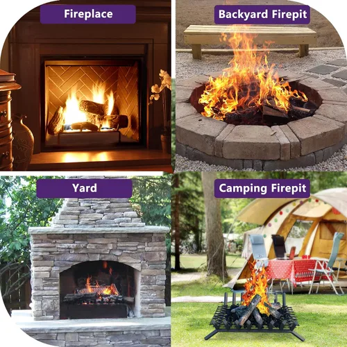 Vista 6 de Mxclimate Retenedor de brasas para rejilla de chimenea, evita que las brasas quemadas se caigan, accesorios de lugar de fuego para interiores