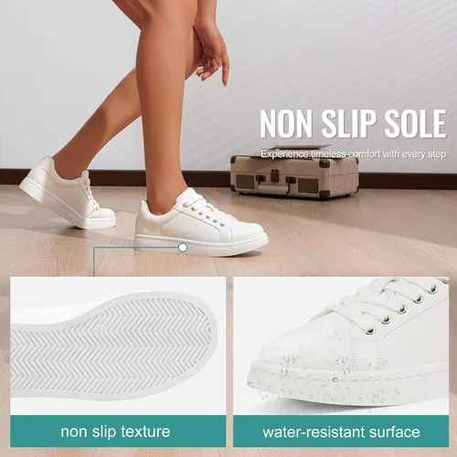 Vista 4 de Vepose Zapatillas de tenis casuales cómodas con cordones 8003 para mujer