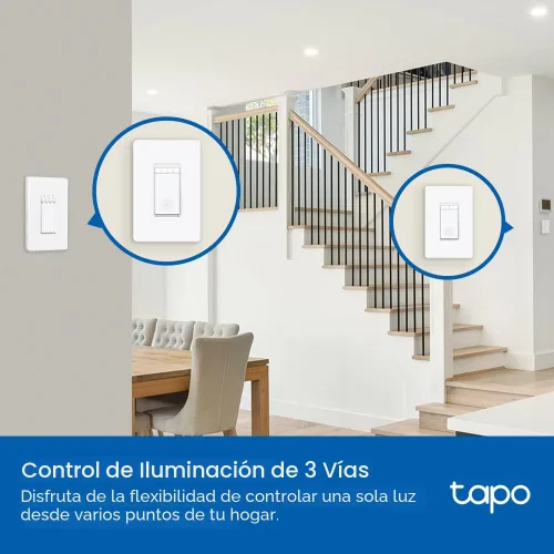 Vista 3 de TP-Link Tapo Smart - Kit de Interruptor Regulador Inteligente de 3 Vías, Compatible con Matter, Monitoreo de Energía, Cable Neutro Requerido