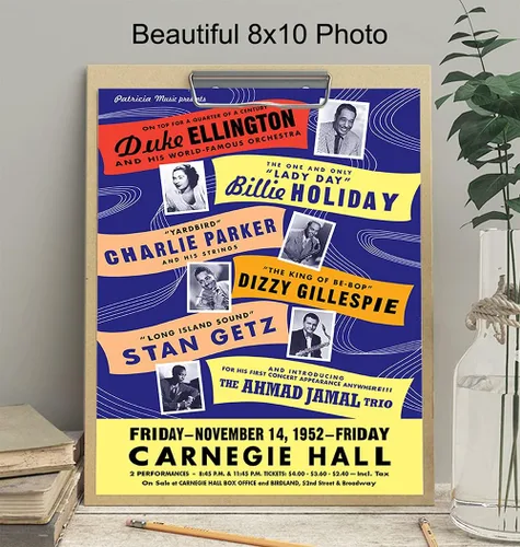 Vista 3 de Charlie Parker, Billie Holiday, Dizzy Gillespie, Ahmad Jamal, Stan Getz - Arte de pared afroamericano - Decoración de historia negra - Imagen