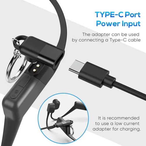 Vista 6 de Cable de carga de repuesto para AfterShokz Aeropex AS800 y Shokz OpenRun Pro y OpenRun y OpenRun Mini y OpenComm, cable de carga USB con adaptador