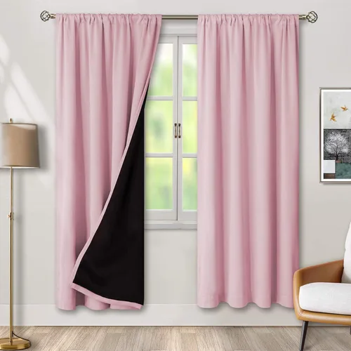 Vista 35 de BGment - Cortinas opacas para sala de estar de 63 pulgadas de largo, juego de 2 paneles, cortinas para oscurecer toda la habitación, cortinas