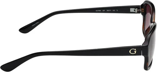 Vista 4 de Guess GU7595 - Gafas de sol para mujer, marco de la Habana oscura, lentes marrón degradado, 2.205in GU75955652F, Habana oscuromarrón degradado.