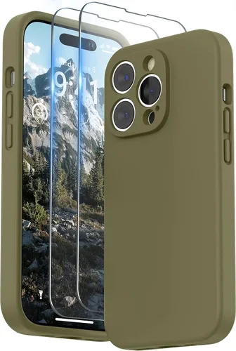 Vista 16 de SURPHY Funda diseñada para iPhone 14 Pro Max con protector de pantalla, (con protección de cámara y forro de microfibra suave), funda de silicona