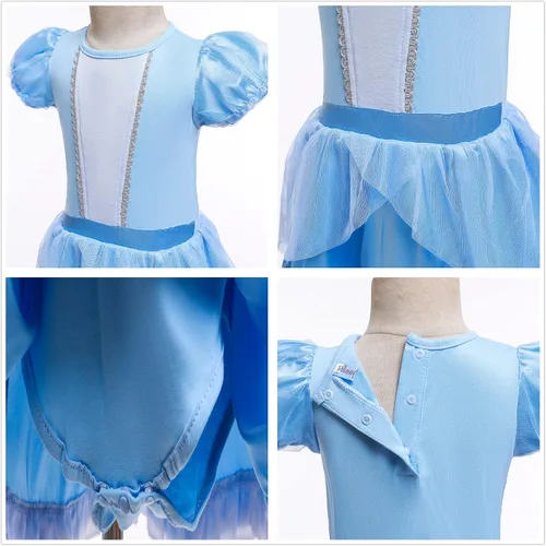 Vista 23 de Vestidos de princesa para niñas pequeñas, disfraz de mameluco para cumpleaños, Navidad, Halloween con diadema de 0 a 18 meses