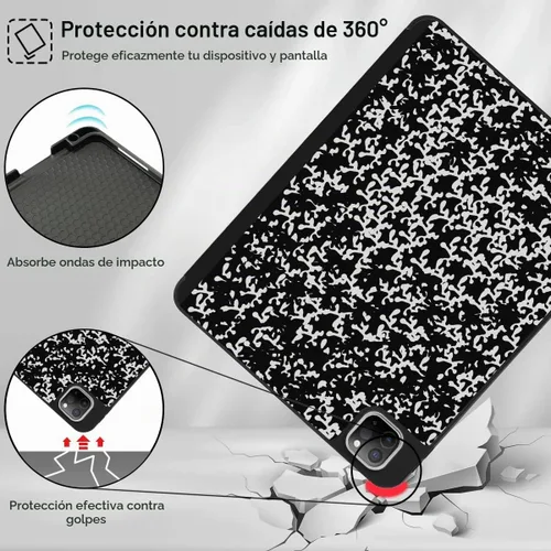 Vista 5 de Tuiklol Funda para iPad Pro de 12.9 pulgadas 2022 2021 2020 2018 Negro (Black Book)