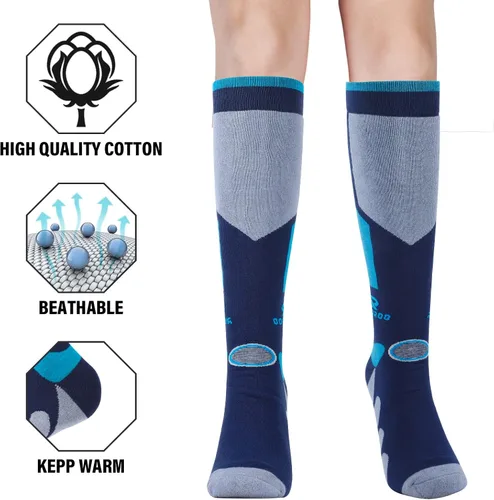 Vista 4 de RIOROO Calcetines de esquí, 23 pares de esquí, snowboard, calcetines deportivos al aire libre para hombres y mujeres jóvenes, calcetines térmicos