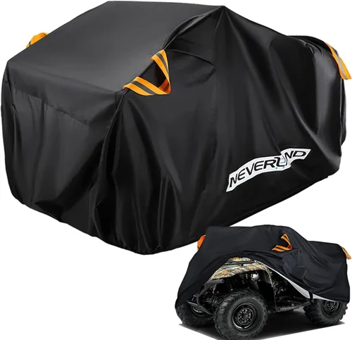 Vista 10 de NEVERLAND Cubierta para ATV impermeable, resistente, XL, cubierta universal cuádruple, cubierta de almacenamiento al aire libre, cubierta de lluvia