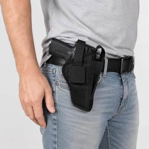 Vista 4 de Funda táctica de nailon para pistola OWB con rotura de pulgar, compatible con Smith & Wesson 39 59 99 411 439 459 539 559 639 639 659 909 915 3904
