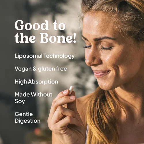 Vista 3 de KAL Suplemento liposomal de vitamina K2 con MK7 de 100 mcg - Alta absorción, tecnología liposomal - Soporte óseo avanzado, vegano, sin gluten, hecho