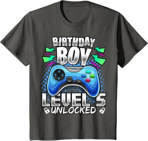 Vista 44 de Camiseta para niños con diseño de videojuegos desbloqueados de nivel 5 Negro