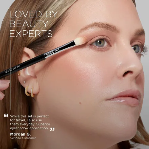 Vista 10 de Sigma Beauty Glam'n Go - Juego de brochas para ojos, cepillo de maquillaje, arándano, paquete de 4