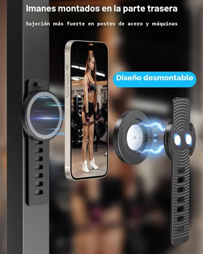 Vista 3 de Soporte para teléfono para cochecito, compatible con MagSafe, soporte magnético para manillar