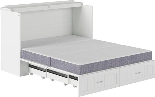 Vista 16 de AFI, Southampton Murphy - Baúl de cama Queen con colchón y cajón de 6 pulgadas, color blanco