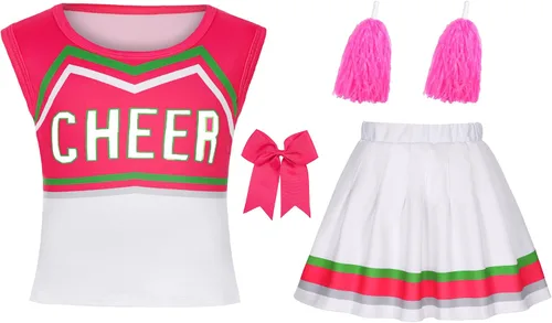 Vista 6 de KAKALVER cheerleader costume for girls cheerleader outfit for Halloween Dress Up Cheerleader Gifts