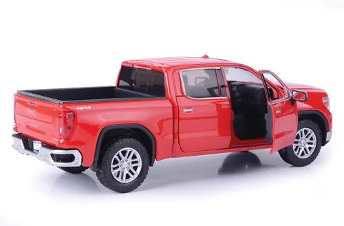 Vista 3 de Motormax Modelo a escala compatible con GMC Sierra 1500 SLT Crew CAB 2019 RED 1:27 MTM79361R