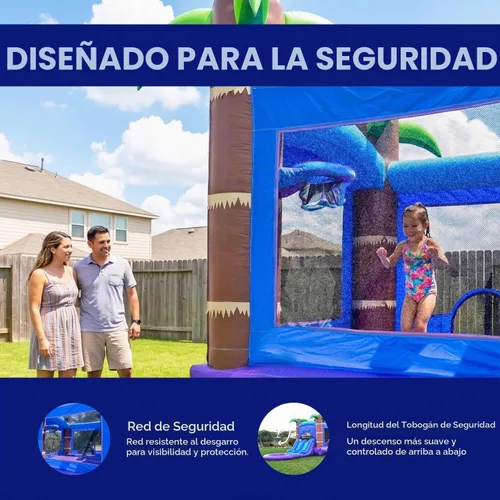 Vista 3 de HeroKiddo 26x14 Bosque Encantado - Piscina inflable de doble tobogán