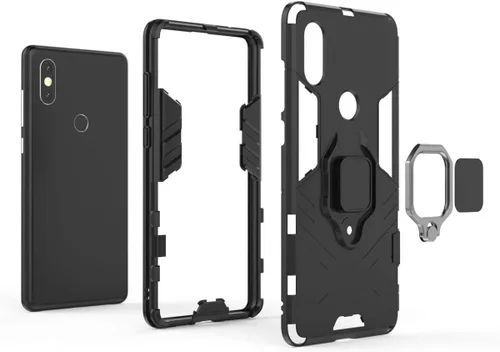 Vista 5 de LuluMain Compatible con funda Xiaomi Mi Mix 2S, soporte de anillo de metal, a prueba de golpes, carcasa de parachoques duro