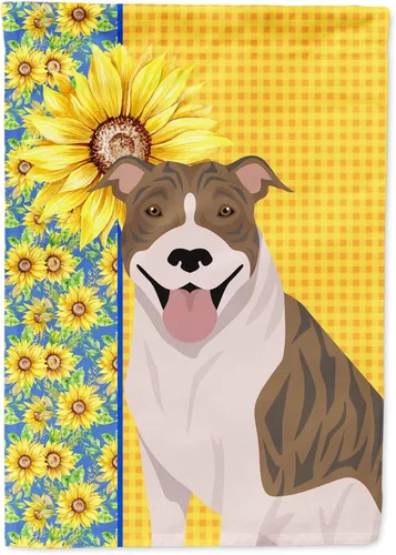 Vista 105 de Caroline's Treasures WDK5313GF Bandera de jardín con diseño de girasoles de verano, color negro y tostado, Airedale Terrier para buzón, bandera