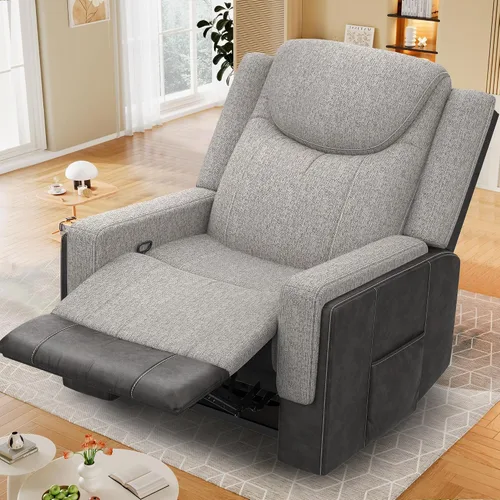 Vista 23 de Dresegmt Sofá reclinable, 2 vías multifunción manual de 3 plazas con portavasos, almacenamiento y puertos USB, moderno sofá multifuncional, sofá
